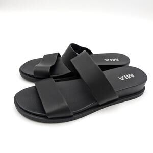 MIA Yelena Slip-On Slide Sandals Open Toe Women's Black Size US9M EU40